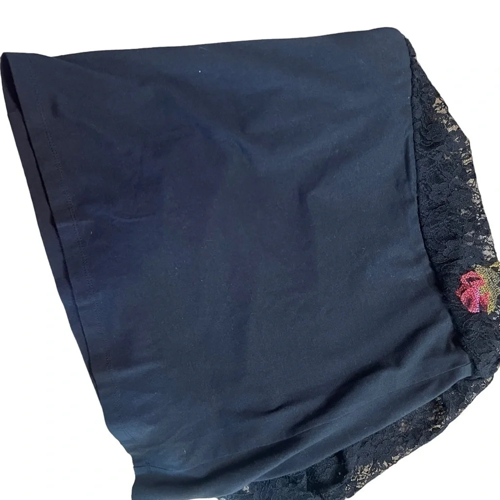 TopShop rose skirt lace sheer black embroidered whimsigoth Romantic chic goth - Picture 10 of 10